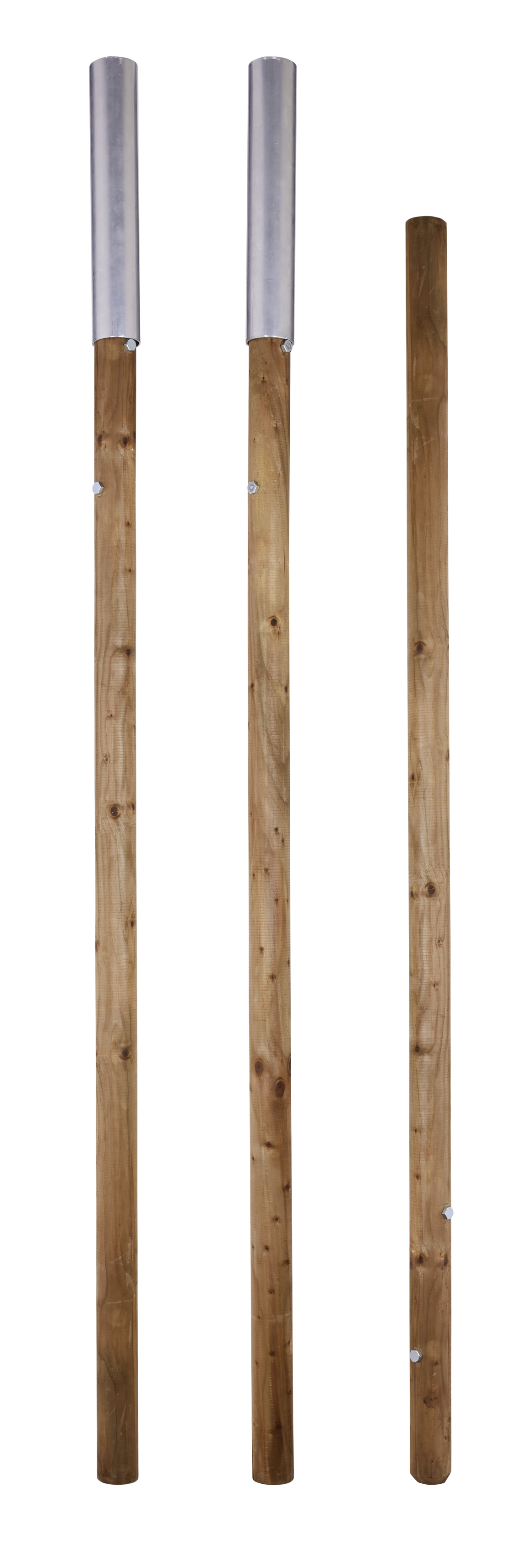 Kohten- und Jurten-Zeltstange Holz 3tlg. 5,40 m Alu Hülse